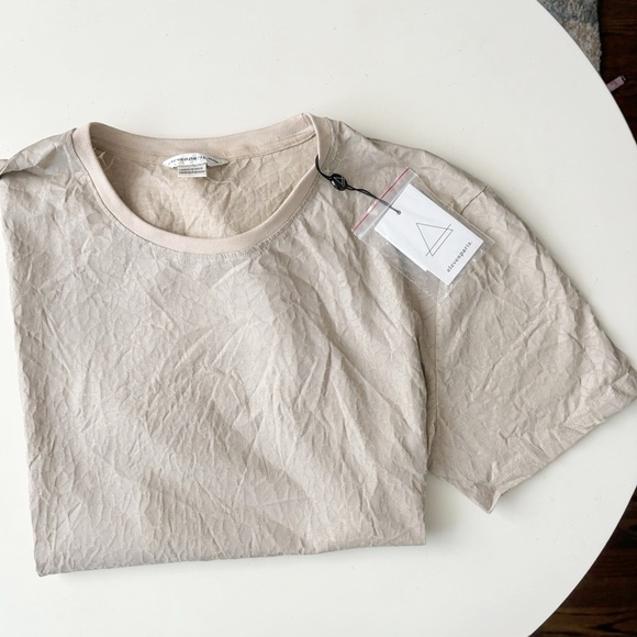 Eleven Paris Crackle Short Sleeve T-Shirt Oxford Tan Men’s Size XXL New - Picture 1 of 8
